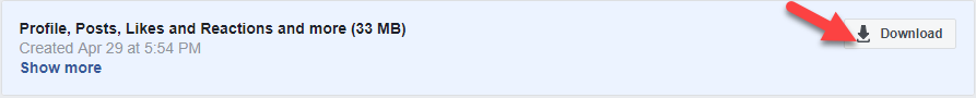 Download Facebook Data