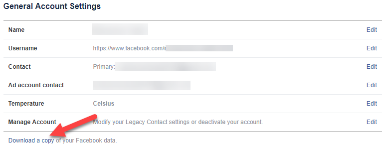 Download a Copy of the Facebook Data
