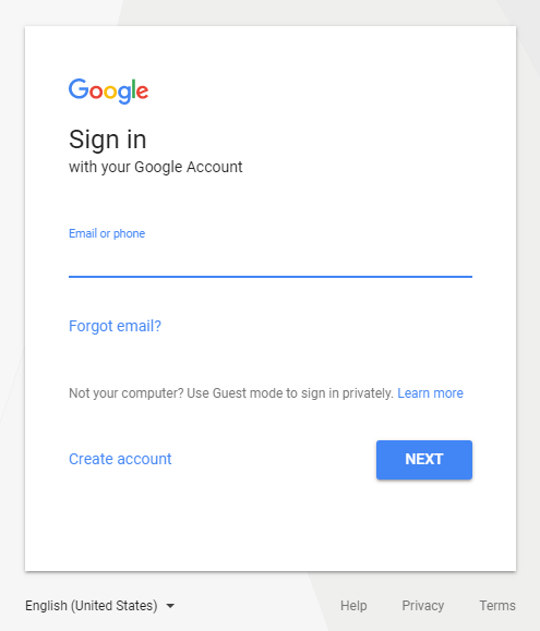 Signing to Gmail Provide Email Address