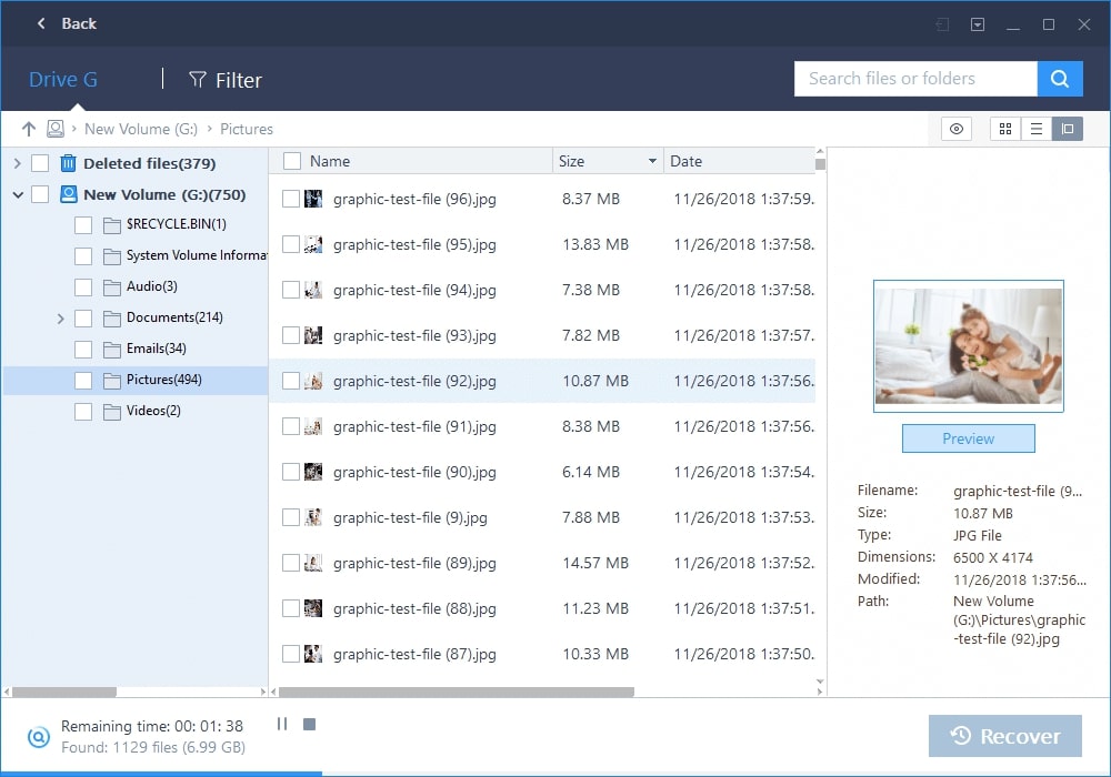 Scan EaseUs Data Recovery Wizard