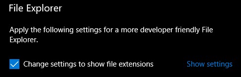 Change Settings to Show File Extensions