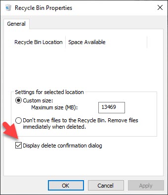 Display Delete Confirmation Dialog