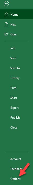 Excel Options