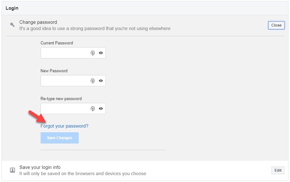 Facebook Forgot Password Reset