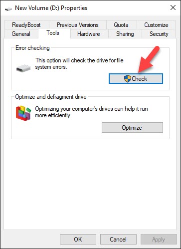 Pendrive Error Check