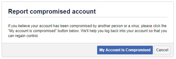 Report Compromised Facebook Account