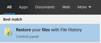 Restore your Files with File History