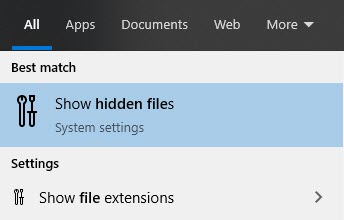 Show Hidden Files Windows