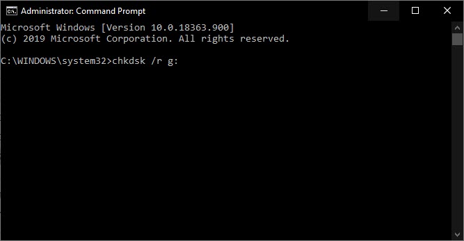 Use a disk error check to fix corrupted USB drive