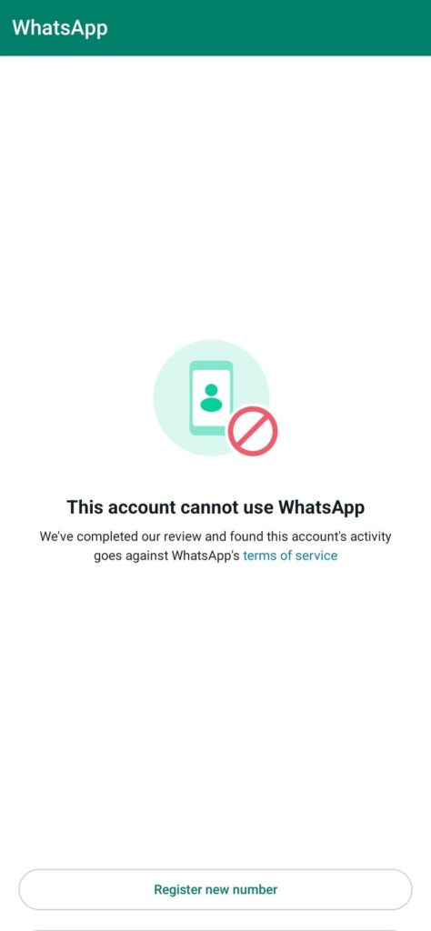 This Account Cannot Use WhatsApp