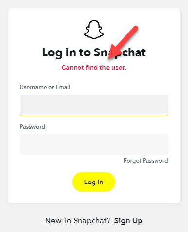 Cannot Find the Snapchat User