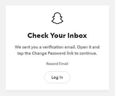 Check your Inbox for Snapchat Passoword Reset Link