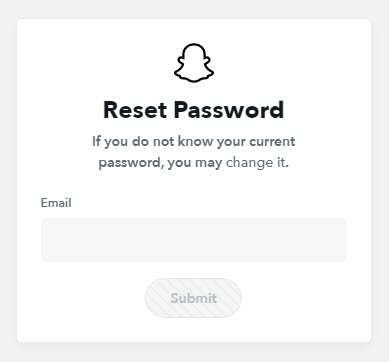 Enter Email to Reset Password on Snapchat