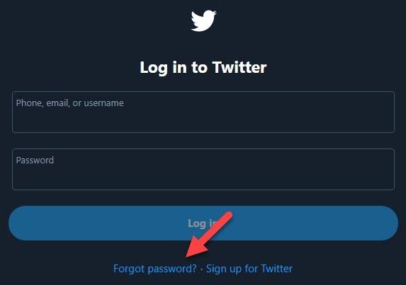 Forgot Password Twitter