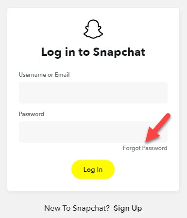 Snapchat Login Screen