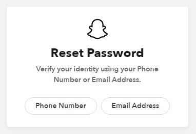 Snapchat Reset Password