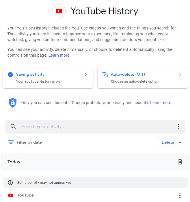 YouTube History
