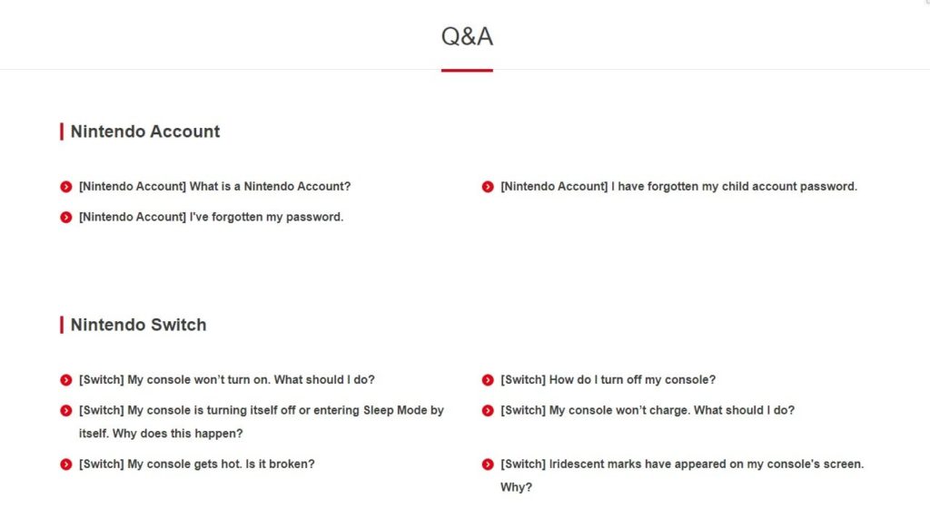 Nintendo FAQ Section