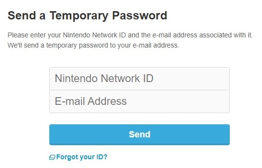Nintendo Temporary Password
