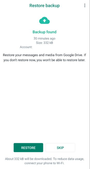 Restore Backup WhatsApp