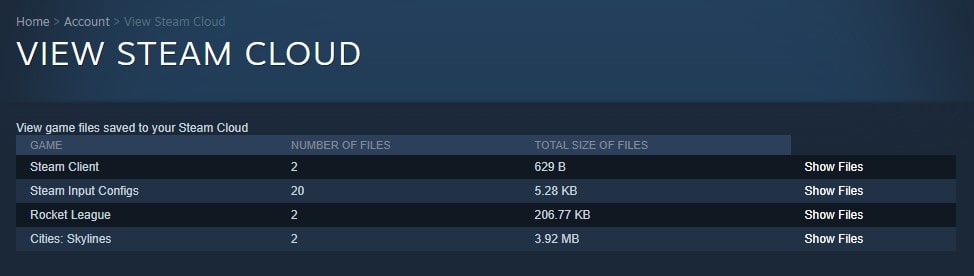 View Steam Cloud Page