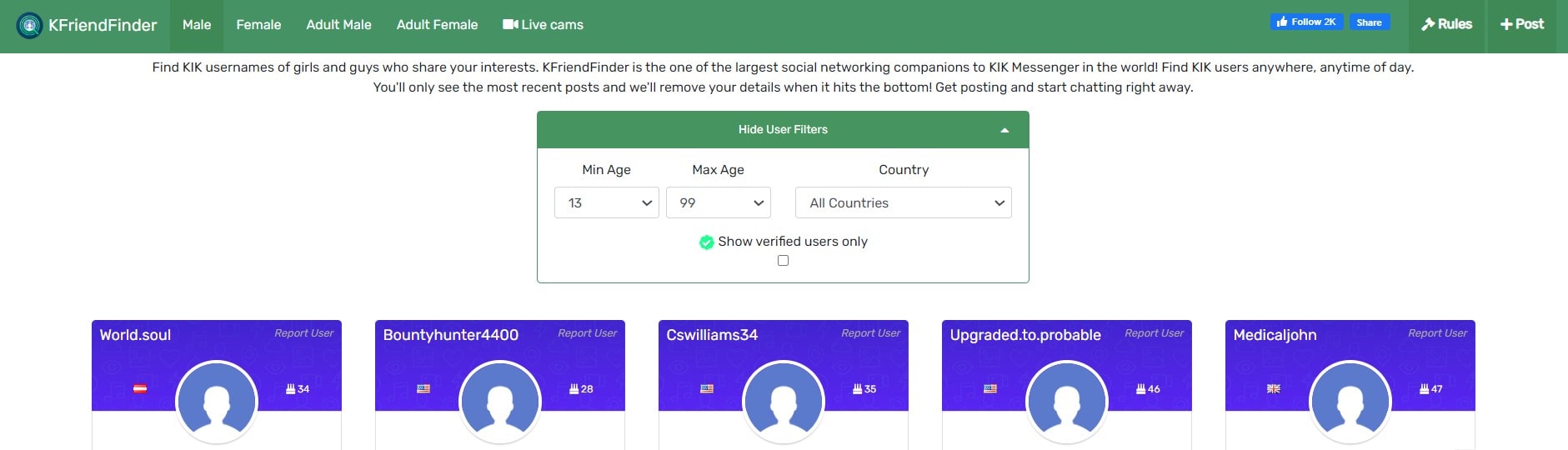 KikFriendFinder Website