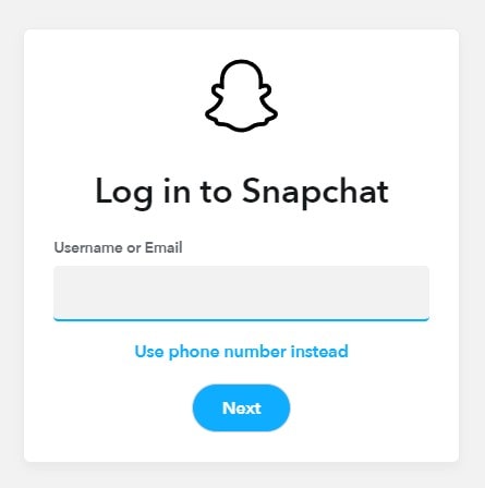 Snapchat Login Form