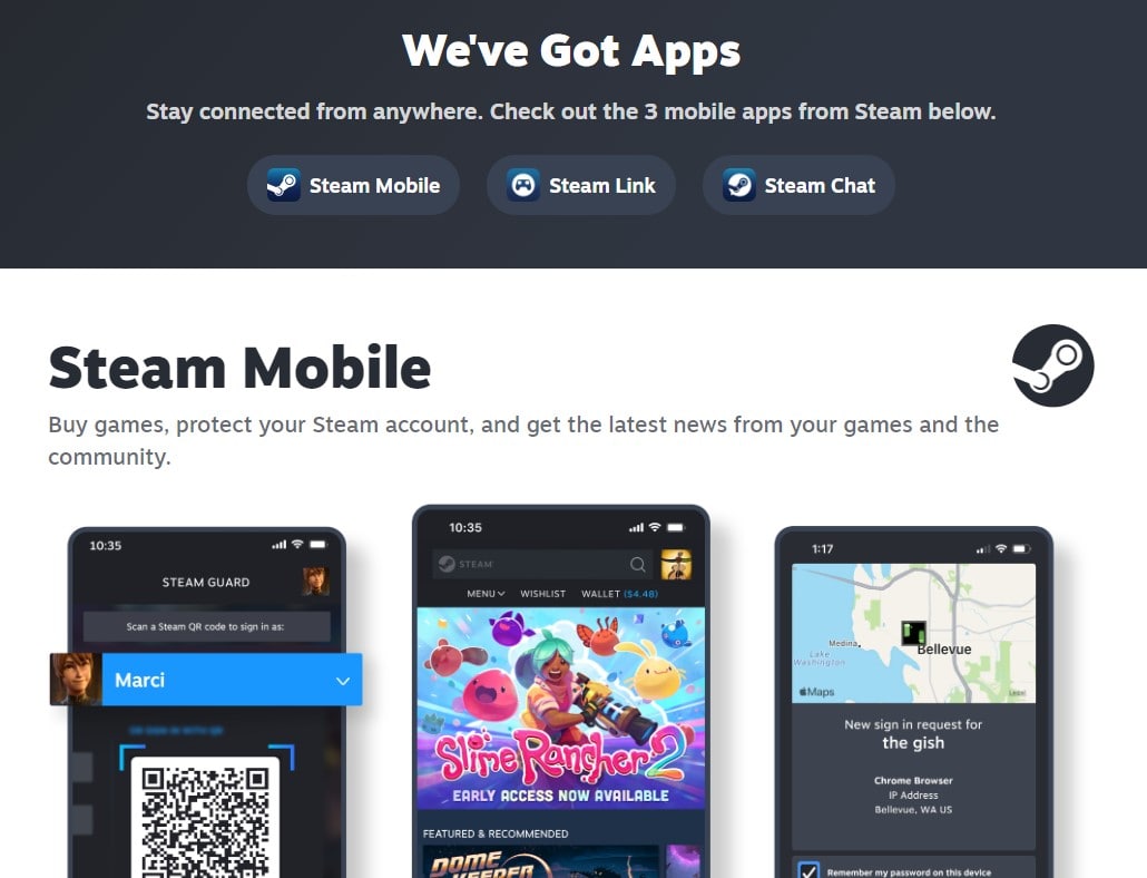 Steam Mobile Apps
