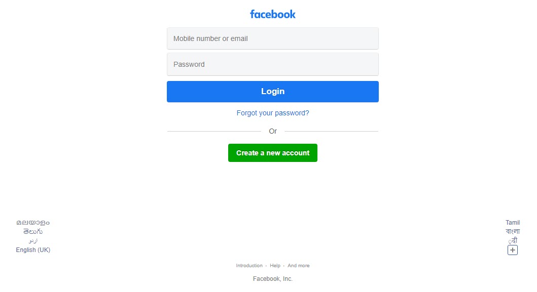 M Facebook Login