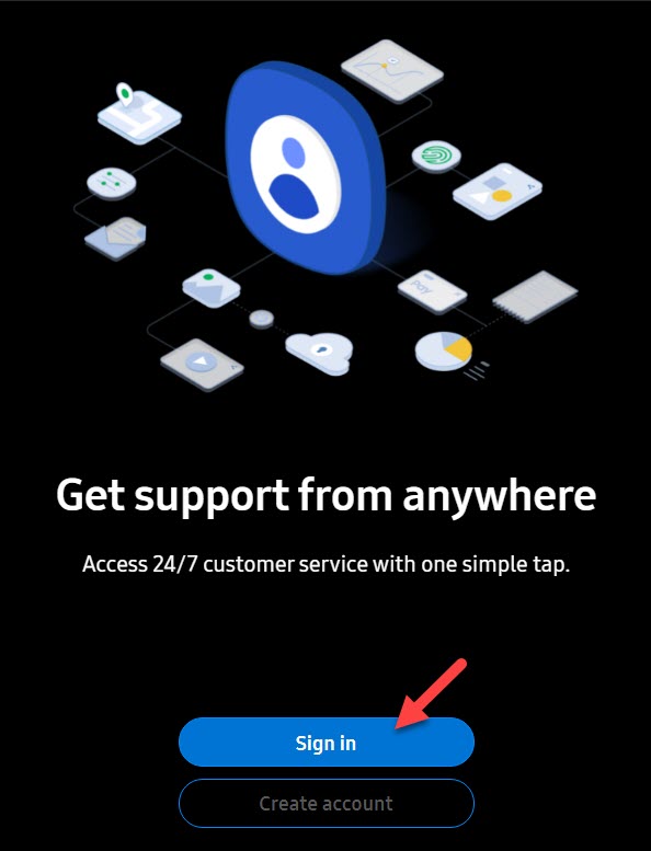 Samsung Sign in Page