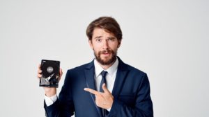 Man Pointing at HDD