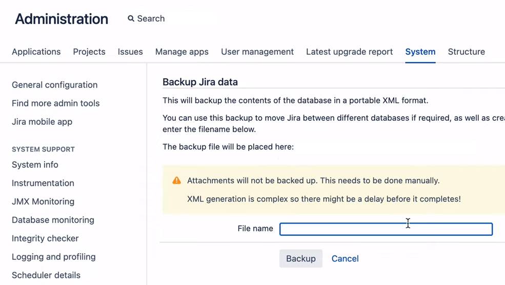 Jira Backup